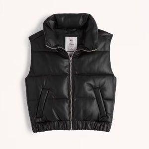 Ultra Mini Puffer Vest (vegan leather)
